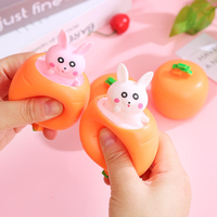 Jouet à presser télescopique créatif Lapin Carotte et Lapin Radis pour enfants, avec fonction sonore, anti-stress, cadeau