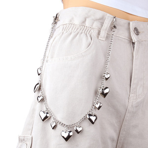 โซ่คาดเอวรูปหัวใจ โลหะผสมสังกะสี ชั้นเดียว สไตล์พังก์ สำหรับใส่ทุกวัน แฟชั่นเครื่องประดับร่างกาย - Product Image 1