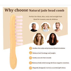 Masseur de cuir chevelu en bois de cristal naturel à usage domestique à la mode, antistatique, peigne de massage portable, produit de massage pour les cheveux, <span class=keywords><strong>bienfaits</strong></span> pour la tête - Product Image 3