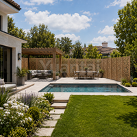 Panneaux composites décoratifs pour clôture de jardin en WPC, avec poteaux en aluminium, faible entretien, taille personnalisée, vente en gros