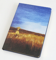 Carnet à couverture rigide A5 avec papier ligné, design de reliure thermique à ouverture plate, inspiré de la célèbre peinture Nuit étoilée de Vincent van Gogh