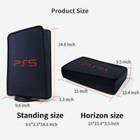 Housse de protection anti-poussière portable en nylon avec fermeture éclair pour console de jeu PlayStation 5, design lavable