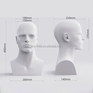 Tête de mannequin homme XINJI blanc mat, tête de mannequin professionnelle pour l'affichage de casques, écouteurs, consoles de jeux, chapeaux, perruques, bijoux - Product Image 4