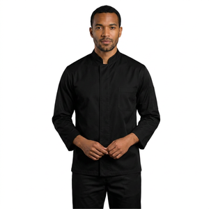 Bar T Shirt Uniform Cotton <b>Long</b> <b>Sleeve</b> Unisex Restaurant Hotel Staff Workwear Breathable Manufacturer Supply - Product Image 1