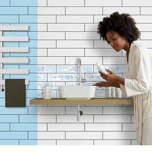 12x18 300x450mm Glossy Finish Porcelain Wall Tiles Milky Blue <b>Brick</b> Look for Interior Bathroom Decor for Outdoor Use Firebrick - Product Image 1