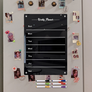 Plan de menú de comida <span class=keywords><strong>semanal</strong></span> Tablero de calendario de limpieza en seco acrílico Imanes magnéticos para refrigerador-<span class=keywords><strong>Pizarra</strong></span> Categoría de producto - Product Image 2