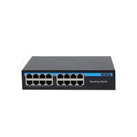 Conmutador de red de caja metálica de 16 puertos 10/100/1000Mbps Conmutador Ethernet de 16 puertos Mini conmutador de red Gigabit de escritorio con chip RTL