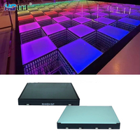 Piste de danse lumineuse LED pour scène, effet miroir infini 3D pour événements et mariages, carrelage magnétique LED pour sol
