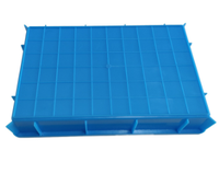 Caisses carrées en plastique pliables et empilables UGET 440*290*75mm, boîtes de manutention pour pièces automobiles et supermarchés alimentaires