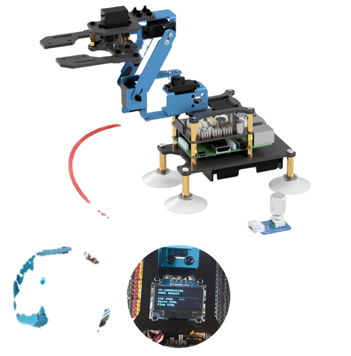 Роботизированная рука STEAM science and education raspberry pie расширяемый Роботизированный рука комплект роботов