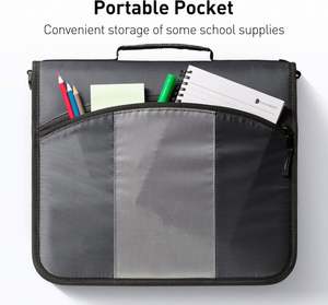 Free Sample BSCI Zipper Binder, 3" O-<b>Ring</b> with 5-Color Tabs, Expanding File <b>Folder</b> and Shoulder Strap and Handle - Product Image 6