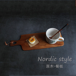 เขียงไม้มีด้ามจับสำหรับผลไม้ อาหารเด็ก ขนมปัง ใช้ในบ้าน ถาดเสิร์ฟ สไตล์นอร์ดิก - Product Image 5