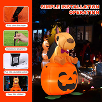Offre Spéciale 4FT Halloween extérieur gonflable citrouille décoration vampire castor assis sur la citrouille avec lumière LED