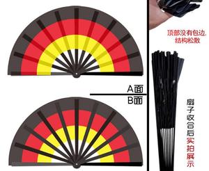 Customized Big Folding Bamboo Flag Hand Fan Fabric Personalized Hand Fan - Product Image 3