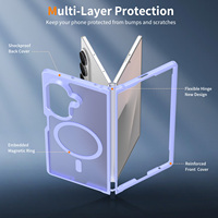 Coque de téléphone magnétique antichoc populaire violet clair pour Samsung Z Fold 8 Ultra, finition soyeuse translucide de luxe, personnalisable