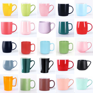 Tazas de Té de Porcelana Nueva, Esmaltadas en Color, de 11oz y 12oz, Baratas, al por Mayor, con Logotipo Personalizado Impreso, Tazas de Café de Cerámica Negra, Aptas para Lavavajillas y <span class=keywords><strong>Microondas</strong></span> - Product Image 4
