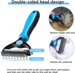 Cepillo para Mascotas, Ideal para Perros y Gatos, de Doble Cara, para Eliminar Pelo Suelto, Apto para Desenredar Pelos de Perros y Gatos - Product Image 3