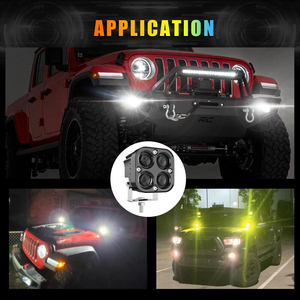 Proyector de luz Led antiniebla para trabajo, barra de luz Led cuadrada superbrillante de 3 pulgadas y 40w, doble Color, blanco y ámbar, para coche y <span class=keywords><strong>Moto</strong></span> - Product Image 6