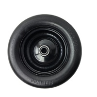 Roue en mousse PU anti-crevaison 13x5.00-6 avec jante en acier noire, pneu plein lisse pour chariot de golf et tondeuse à gazon