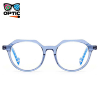 Monture de lunettes optiques en acétate polygonal mignonne pour enfants garçons filles, monture complète pour myopie, sur mesure, en stock