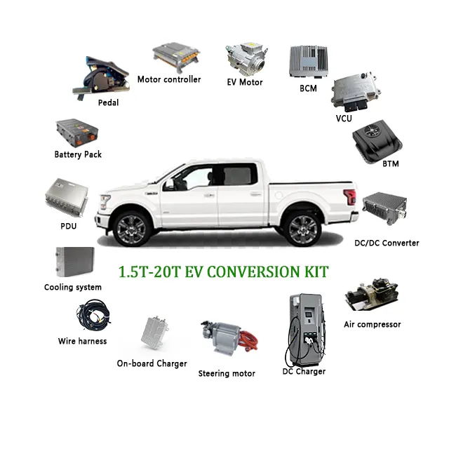 Mini Pickup EV Motor Listrik 40KW dengan Unit Kontrol Penggerak Listrik Set Lengkap Ev Kit Konversi