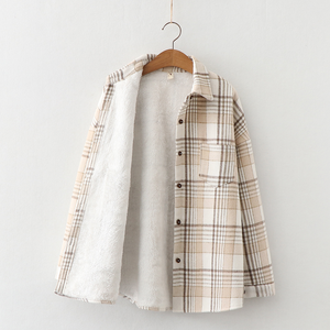 Veste <span class=keywords><strong>à</strong></span> <span class=keywords><strong>carreaux</strong></span> en flanelle épaisse, manches longues, boutons, personnalisé, doublure polaire Sherpa, <span class=keywords><strong>chemise</strong></span> <span class=keywords><strong>à</strong></span> <span class=keywords><strong>carreaux</strong></span> pour femmes - Product Image 5
