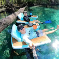 Chaise d'eau gonflable portable avec porte-gobelet, transat flottant à séchage rapide pour piscine, lac, plage et fête d'été
