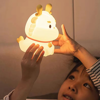 Veilleuse d'Ambiance RVB Colorée en Silicone Souple pour Enfants, Jouet Animal Mignon à Commande Vocale, Décoration de Salon, Chambre et Crèche