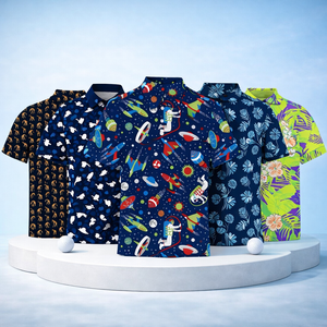 Camisetas Polo de Golf de Rendimiento para Hombre, con Estampado Digital, Bordado, Combinación de Colores, Seda, Poliéster, Logotipo Personalizado - Product Image 1