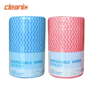 Professional janitorial supplies red blue spunlace non woven disposable cloth towels wipes for floor cleaning