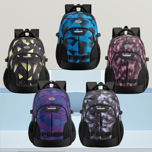 Sesame Baby Laptop <b>Backpack</b> 15 Inches Waterproof Geometric Pattern Schoolbag For <b>Kids</b> Unisex Travel Outdoor Use - Product Image 2