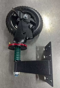 Roulette en caoutchouc de 8 pouces avec roue de frein <span class=keywords><strong>pour</strong></span> porte coulissante Rotation à 360 degrés à ressort - Product Image 2