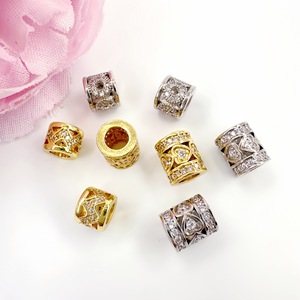 <b>Copper</b> Plated Gold Plated Zircon Spacer Beads Mixed Shapes DIY Jewelry Accessories For <b>Bracelets</b> Necklaces Wholesale - Product Image 1