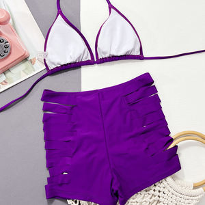 Traje de Baño Bikini Halter Sexy de Secado Rápido Personalizado para Mujer, Traje de Baño Reciclado con Aberturas para Playa - Product Image 4