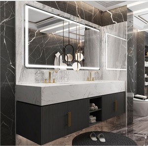 Hot Project Solid Wooden Luxury Design Stone Countertop Unique Waterproof <strong>Under</strong> <strong>Sink</strong> <strong>Bathroom</strong> Vanity <strong>Cabinet</strong> - Product Image 2