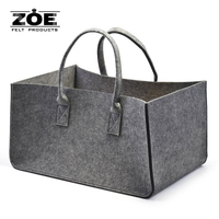 Panier de rangement en feutre durable et élégant pour une utilisation intérieure et extérieure, idéal pour les cheminées et le stockage du bois
