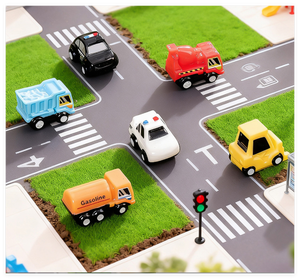 Casa de muñecas, decoración del hogar, Color rojo, teléfono, casa de <span class=keywords><strong>correo</strong></span>, camión de basura, camión de bomberos, Taxi, autobús, coche, resina, figuras 3D, juguetes para niños - Product Image 6