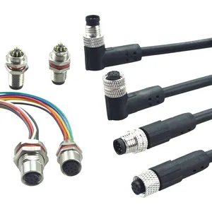Пользовательские 3 5 6 12 17 pin m12 датчик 4 pin 8-контактный разъем m12 m8 кабель Электроника провода разъемы