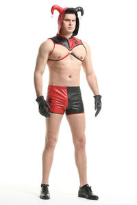 Costume de <span class=keywords><strong>clown</strong></span> noir et rouge pour fête d'Halloween, déguisement sexy de cirque, cosplay pour adulte - Product Image 4