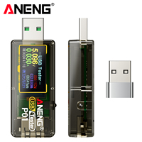 Probador USB ANENG P01 con Pantalla LCD, Voltímetro Digital, Amperímetro, Medidor de Voltaje, Corriente y Capacidad, Detector de Carga Rápida de Batería y Banco de Energía