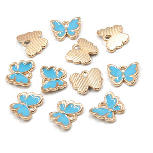 13Mm Bướm Bông Tai Charms Nhỏ Giọt Hợp Kim Dầu Men Mặt Dây Chuyền Hỗn Hợp Màu Sắc Bướm Vòng Đeo Tay Charms - Product Image 4