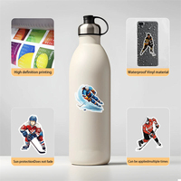Lot de 50 autocollants créatifs imperméables pour tasses et téléphones portables, motif hockey sur glace, vente en gros