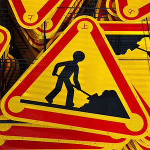 Panneaux de <span class=keywords><strong>signalisation</strong></span> de chantier réfléchissants jaunes en aluminium, très demandés, pour la sécurité routière - Product Image 1