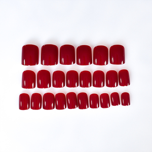Decoración <span class=keywords><strong>Vino</strong></span> <span class=keywords><strong>Rojo</strong></span> Gel Acrílico Productos de belleza Cubierta completa Squoval Prensa corta en las <span class=keywords><strong>uñas</strong></span> 12 tamaños-24 piezas - Product Image 2
