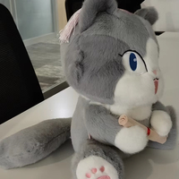 Peluche de chat d'anime personnalisée KINQEE OEM avec rembourrage en coton PP, design réaliste, jouet doux amusant