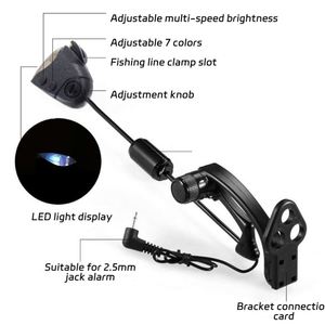 탑 라인 태클 잉어 낚시 태클 세트 변경 가능한 밝은 색상 제어 가죽으로 덮인 조명 낚시 스윙 어 - Product Image 5