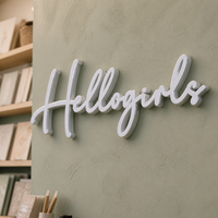 Lettres en acrylique lumineuses LED personnalisées avec logo ludique, côtés biseautés argentés, étanches IP65, pour la décoration publicitaire des entreprises et des magasins