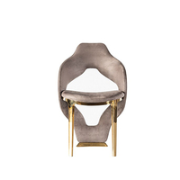 Chaise de salle à manger en velours moderne de luxe sur mesure, pieds en acier inoxydable doré, fauteuil d'appoint pour la maison/l'hôtel/le restaurant/les Émirats arabes unis/l'Italie