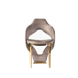 Sedia da Pranzo Moderna di Lusso in Velluto con <span class=keywords><strong>Gambe</strong></span> in Acciaio Inox Dorato <span class=keywords><strong>Poltrona</strong></span> Decorativa per Casa/Hotel/Ristorante/Emirati Arabi Uniti/Italia - Product Image 5