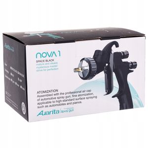 Pistola de Pulverización Original <span class=keywords><strong>Auarita</strong></span> <span class=keywords><strong>NOVA</strong></span> 1 HVLP Boquilla de 1.3mm Alimentación por Gravedad Negra 600ml - Product Image 6